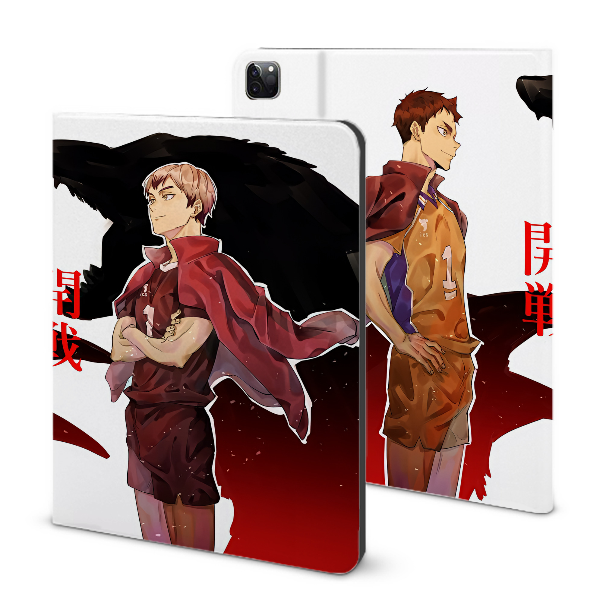 （画像用） ハイキュー!! Haikyu!! IPad ケース ブック型 PUレザー TPU 耐衝撃 軽量 薄型 ペン収納なし 全面保護 IPad 各モデル対応